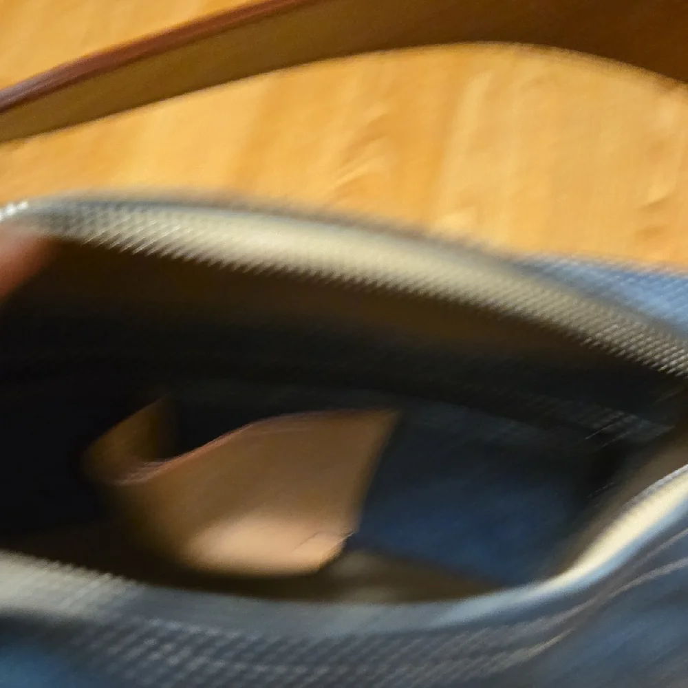 Dooney & Bourke Blue Monogram Shoulder Bag with Tan Leather Strap - Picture 8 of 11